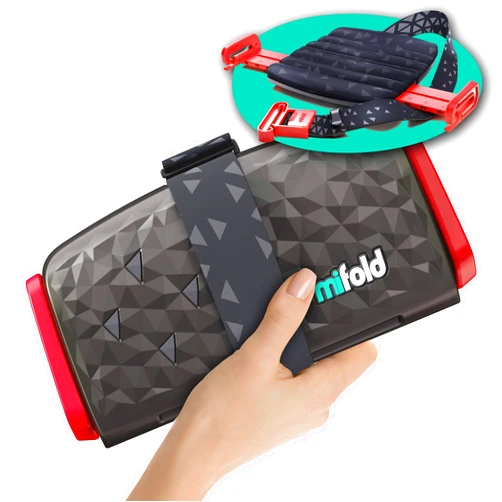 Mifold New mifold Comfort Grab-and-go Car Booster Seat- 3X Thicker Cushion! Compact and Portable for Every Day, Carpooling, Travel, etc. Compact for Every Day, Comfortable for Every Adventure, Charcoal Grey Charcoal Gray