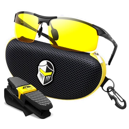 BLUPOND Night Vision Glasses for Driving For Men Women - Yellow Tint Anti Glare Glasses for Nighttime - Knight Visor