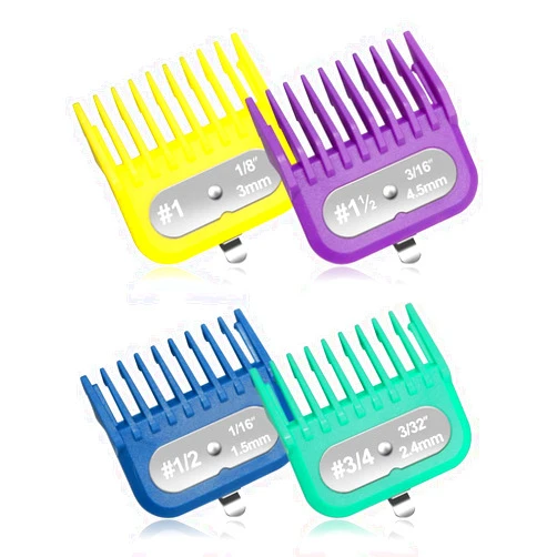 CLIPFIT Clipper Guards Set Fits for Most Wahl Clippers and Babyliss FX870, Color Coded Clipper Guides Replacement - 1/16