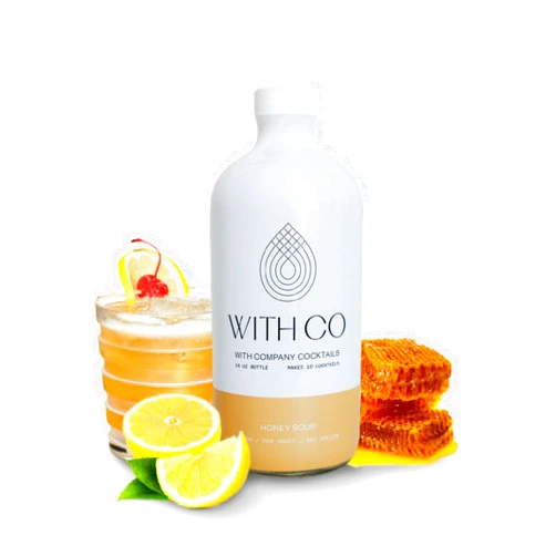 WithCo Honey Sour Craft Cocktail Mixer with Bee Pollen, Raw Honey, Lemon, Aromatic Bitters, Water Makes 10 Drinks Just Add Tequila, Mezcal, or drink as a mocktail with soda water