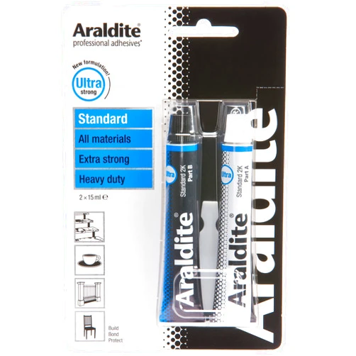 Best Price Square Araldite Heavy Duty Epoxy Adhesive | Ultra Strong 2-Part Epoxy Glue | Solvent-Free Professional Grade Strength for All Materials | Slow Cure for Bonding and Repairing | Standard, 2 x 15ml, Clear