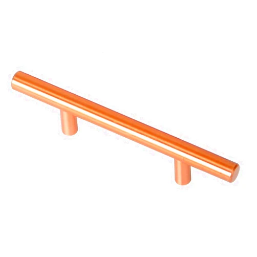 H. Bowes Hamilton Bowes Satin Copper (Rose Gold) Cabinet Hardware Euro Style Bar Handle Pull - 3
