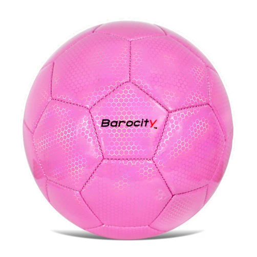 Barocity Soccer Ball - Premium Boy and Girl Official Match Ball with Cool Reflective Iridescent Rainbow Hex Pattern, Durable, Indoor, Outdoor, Training, Practice, Playtime and Games