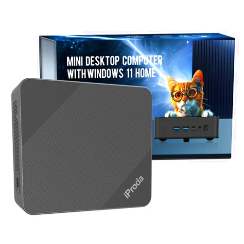 IProda Mini PC with Intel Alder Lake N97 CPU (up to 3.6GHz), Mini Desktop Computer PC Windows 11 Home Mini Computer with 16GB DDR4 512GB SSD 4K Dual Display Micro PC Bluetooth5.2/WiFi6/USB3.2