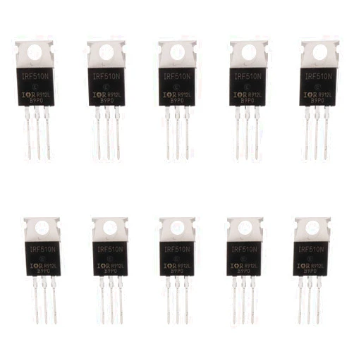 BOJACK IRF510 MOSFET Transistors IRF510N 5.6A 100V N-Channel Power MOSFET TO-220AB (Pack of 10 Pcs)