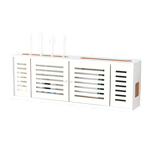 GRIPITHPY Router Storage Box Wall Mount, Wall Mounted WiFi Box Hider, Vent Cable Management Organizer, Floating Wall Shelf, Living Room Power Strip Protector Hider
