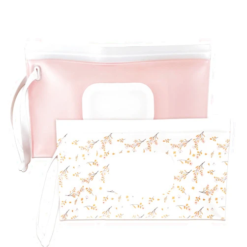 cephira Baby wipes dispenser，portable baby wipes holder for outdoor, Refillable baby wipes container, on the go wet wipe pouch for travel, resuable wipes dispenser for hiking (pink)