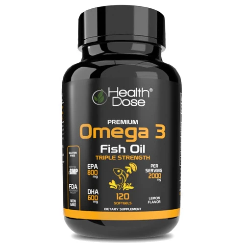 Health Dose Premium Omega 3 Fish Oil Triple Strength x 120 Softgels