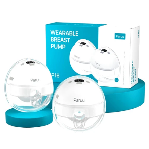 Paruu P16 Hands-Free Wearable Breast Pump, Electric Breast Pump Strong Suction, Low Noise, 4 Modes & 12 Levels, Portable Breast Pump - 19/21/24mm Insert/Flange, 2 Pack (White)