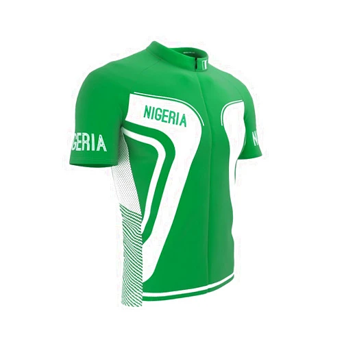 ScudoPro Nigeria Full Zipper Bike Short Sleeve Cycling Jersey for Men
