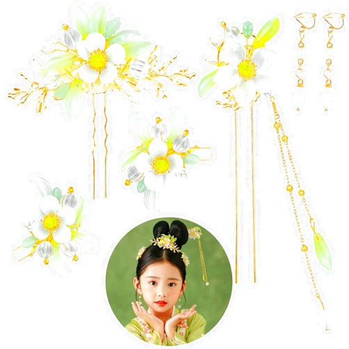 Aswewamt 6 Pcs Lily Flower Chinese Tassel Hair Pins Crystal Pearl Hanfu Hair Clips Classical Floral Hair Stick Retro Jewelry Headpiece Bride Wedding Accessories for Women