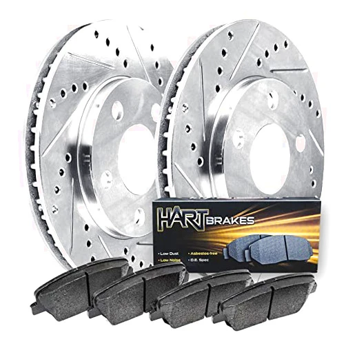 Hart Brakes Front Brakes and Rotors Kit |Front Brake Pads| Brake Rotors and Pads| Ceramic Brake Pads and Rotors |fits 2015-2020 Mercedes-Benz C300, 2018-2019 Mercedes-Benz E300