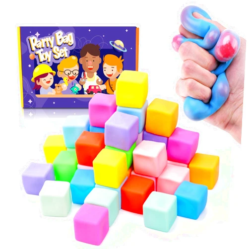YAKHAN 36PCS Color-Changing Stress Cube - Soft, Squeezeable Stress Relief Balls for Relaxation, Ages, Ideal for Parties, Home, Classroom, and Office Use, Slow-Rebound Design, Portable