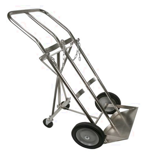 W.T. Farley Inc Large Dual Oxygen Tank Cart Dolly with Retractable, Ball-Bearing Wheels (Holds 2 Large Oxygen Tanks)