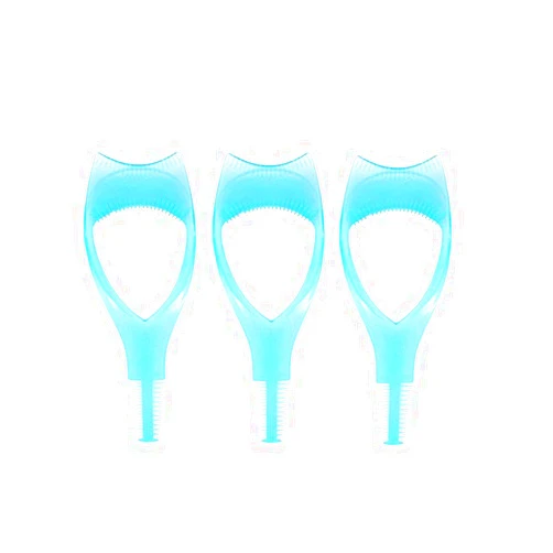 UPSTORE 3PCS Blue Plastic 3 in 1 Eyelash Tool Makeup Upper Lower Eye Lash Mascara Shield Guard Applicator with Comb Eyelashes Curlers Shields Applicators