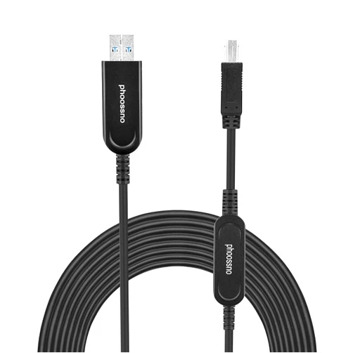 phoossno USB 3.0 A to B Extension Cable Active Optical USB 10Gbps 33ft 10m Backward USB2.1 and USB 1.1 Compatible with Camera Printer, Scanner, Game Controller, Meeting Room/Conference Room