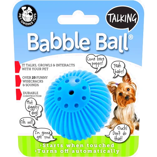 Pet Qwerks 2 Pack of Talking Babble Ball Interactive Dog Toys, Small - Wisecracks & Makes Funny Sounds, Electronic Ball That Talks & Makes Noises