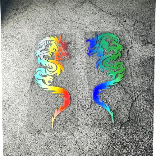 DXYMOO Car Sticker Chinese Loong Zodiac Signs Dragon Vinyl Tape Motorbike Auto Truck Body Window Laptop Cup Bicycle Decal (Laser)