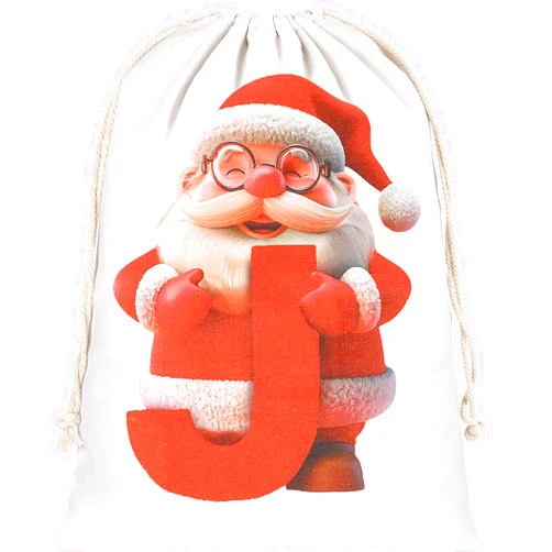 CCINEE 27x20 inch Large Reusable Christmas Santa Sacks Personalized Letter Initial Canvas Santa Bags with Drawstring for Holiday Indoor Decoration Xmas Oversize Gifts (Letter J)