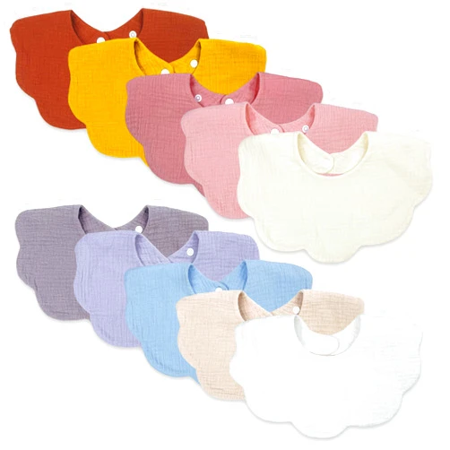 DOSMINE Baby Bibs Muslin Bibs for Baby Girl Boy for Drooling and Teething 10 Pack