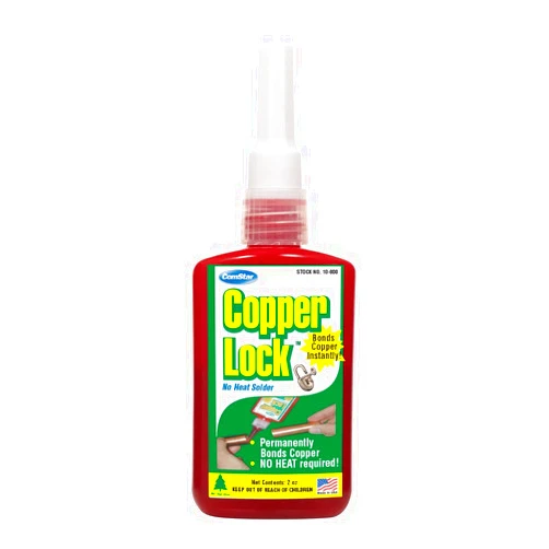 ComStar Copper Lock, No Heat Solder for Copper & Brass Pipes, Instant Leak-Proof Seal Up to 500 PSI, Handles All Refrigerants, Withstands -60°F to 300°F, 2 oz Bonding Solution for HVAC (10-800)