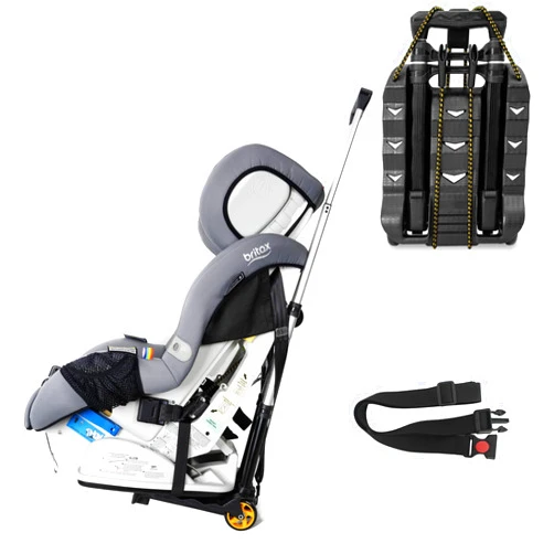 TORIBIO Car Seat Travel Cart with Buckle Webbing for Airport, TORIBIO Carseat Roller for Traveling, Foldable and Stowable Under Airplane Seat or Over Head Compartment