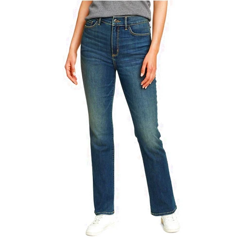 Eddie Bauer Women's Revival High-Rise Bootcut Jeans, Med Heritage, 8