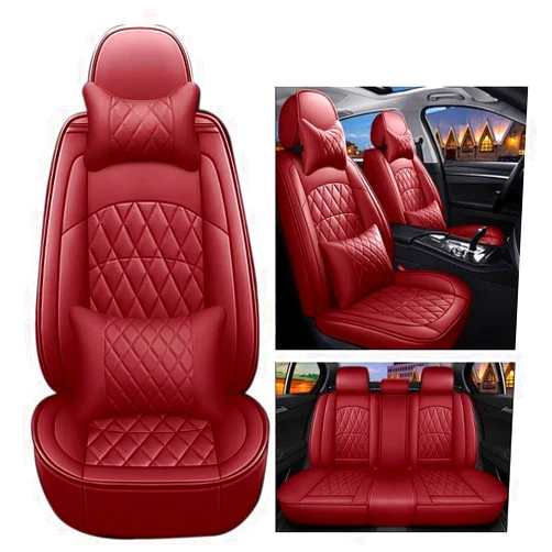 CXWQSB88 Car Seat Covers for Ferrari Daytona SP3 2022 2023 2024, Breathable Wear Resistant Waterproof Side Airbag Compatible Can Protect Front and Rear Seats,Red
