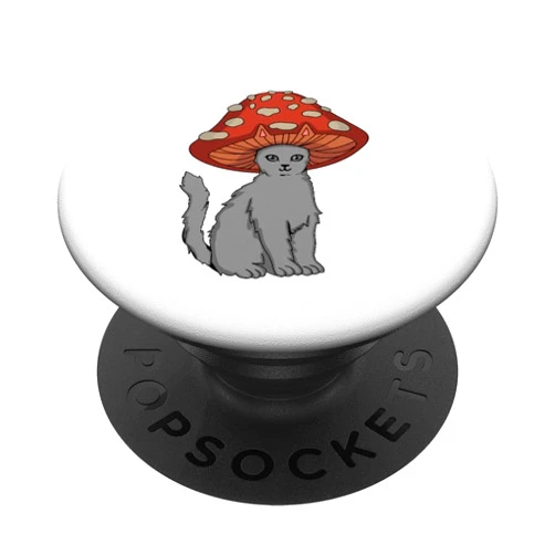 Cottagecore Aesthetic Cat Mushroom Kawaii Cottagecore Cats Aesthetic Cat Mushroom Hat Kawaii PopSockets Standard PopGrip