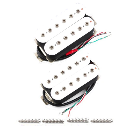 FLEOR Neck+Bridge Pickup Set Ceramic Double Coil Humbucker Pickups for Electric Guitar Pickup Replacement-White