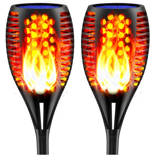 Balight Solar Torch Lights 96 LED Waterproof Flickering Flames Solar Lights Outdoor Landscape Decoration Lighting Dusk to Dawn Auto On/Off Security Torch Light (2Pack)