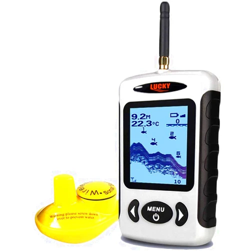 LUCKY Sonar Handheld Fish Finder Wireless Transducer Handheld Fish Finders Boat Kayak LCD Depth Finder Portable Display Sensor