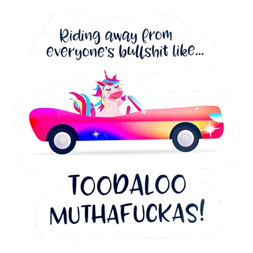 Generic Riding Away from Everyones Problems toodaloo Decal Sticker for Windows, Doors, Bumpers, Laptops, Toolboxes and More