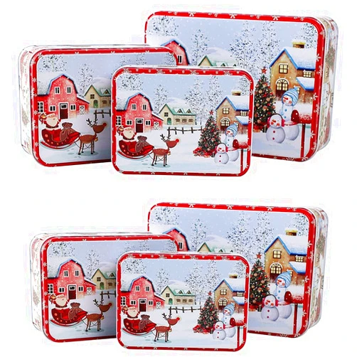 YWKXM Christmas Cookie Tins Cookie Jars Food Storage - Decorative Cookie Gift Tins, Extra Thick Metal (2)