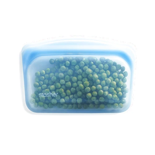 Stasher Platinum Silicone Food Grade Reusable Storage Bag, Blue (Snack) | Reduce Single-Use Plastic | Cook, Store, Sous Vide, or Freeze | Leakproof, Dishwasher-Safe, Eco-friendly | 12 Oz