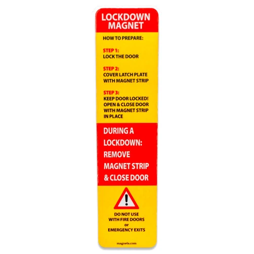 Make Your Message Stick 100 Pack - Lockdown Magnetic Strips for School Lockdowns - New and Improved! Durable 40mil Magnetic Strip (Red)… Made in USA