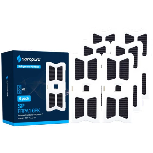 SpiroPure SP-FRPA1 Refrigerator Pure Air Filter Compatible Replacement for Frigidaire FRGPAAF1 PureAir AF-1 RAF-1 Air Filter (6 Pack)
