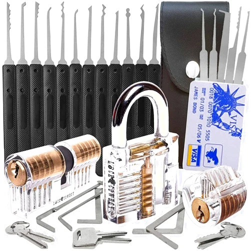 Zakcisar Household Pocket Lock 3 Tool Set 30 Pcs Pick kit for Beginner Handbag Black Professional Multi-Functional Tool Set