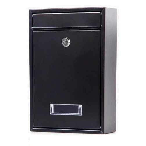 Jssmst Locking Mailboxes Wall Mounted Vertical – Jssmst Key Lock Drop Mail Box Medium Capacity Galvanized Steel Cover Rust-Proof Metal Post Box, 12.6 x 8.5 x 3.4 Inch, Black, SM-0601L
