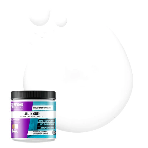 Beyond Paint All-in-One Refinishing Paint, No Sanding, Matte Finish for Cabinets, Countertops, Furniture and Doors, 1 Pint, Bright White