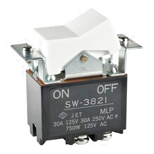 NKK Switches SW3821/UC Rocker Switch, DPST, On-None-Off, 30 A, 250 V, 30 V, Panel