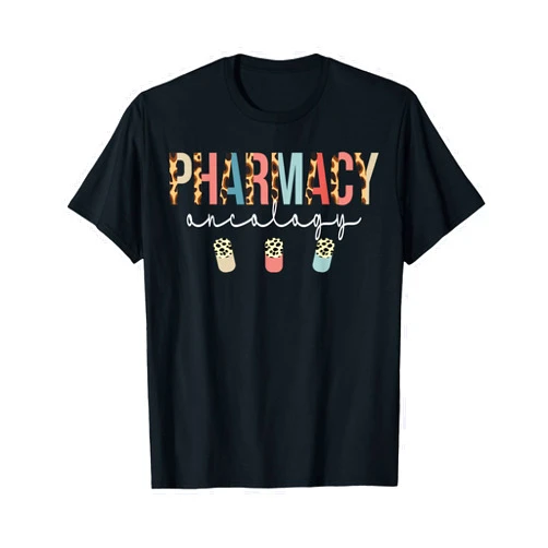 Nurse And Pharmacy Squads Apparels Pharmacy Oncology Squad Leopard For Pharmacist Technician T-Shirt