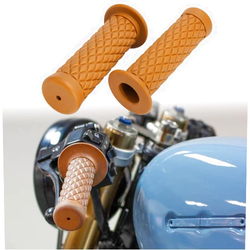 Keepdsgn Motorcycle Rubber Handlebar Grip Universal 7/8 22MM Handle Bar Grips for Street Bike Cafe Racer Bobber Dirt Bike Custom