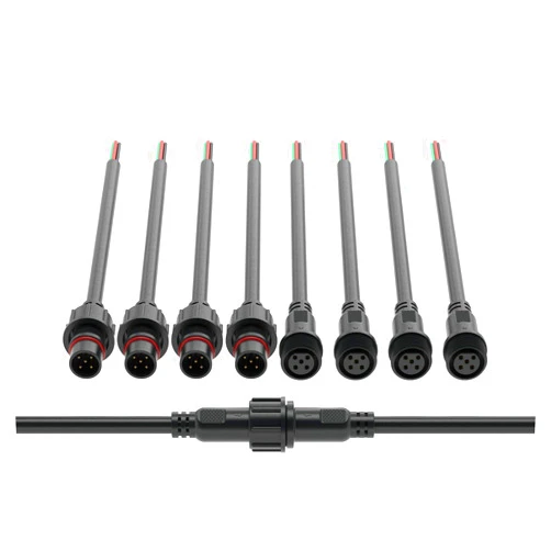 BTF-LIGHTING 5 Pin Electrical Connector 22AWG IP65 Male Female Connector 7.87in/20cm Extension Cable for Car,Truck,Boat,Indoor/Outdoor LED Strip Lights/String 22mm Nut Big Size 5 Pairs