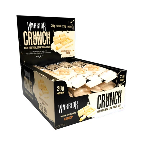 Warrior Crunch High Protein Low Carb White Chocolate Crisp Bar, 64 g, Pack of 12