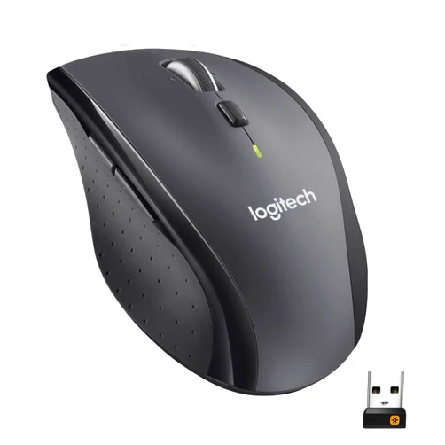 Logitech M705 Marathon Wireless Mouse, 2.4 GHz USB Unifying Receiver, 1000 DPI, 5-Programmable Buttons, 3-Year Battery, Compatible with PC, Mac, Laptop, Chromebook - Black