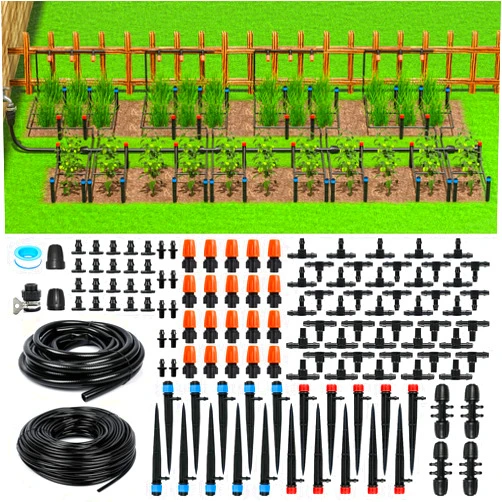 MIXC 226FT Greenhouse Micro Drip Irrigation Kit, Automatic Patio Plant Watering System with 1/4
