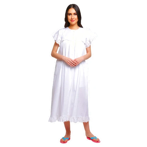 Moomaya Solid Round Neck Nursing Sleepwear for Women Cotton Nightdress