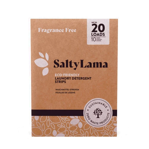 SaltyLama Laundry Detergent Sheets - 10 Sheets (Up to 20 Loads) - Fragrance Free