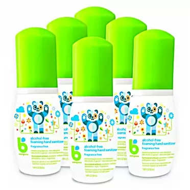 KAS Direct LLC dba Healthy Home Products Babyganics Foaming Pump Hand Sanitizer, Alcohol Free, Travel Size, Fragrance Free, Kills 99.9% of Germs, 1.69oz- Pack of 6